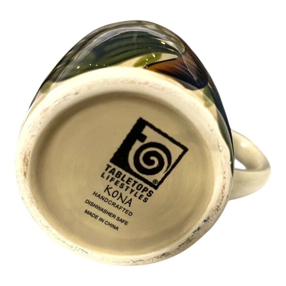 Tabletops Lifestyles Kona Handcrafted Palm Tree Ceramic Mug 16 oz Tropical - Picture 5 of 5